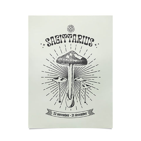 Emanuela Carratoni Mushrooms Zodiac Sagittarius Poster