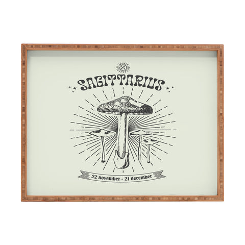 Emanuela Carratoni Mushrooms Zodiac Sagittarius Rectangular Tray