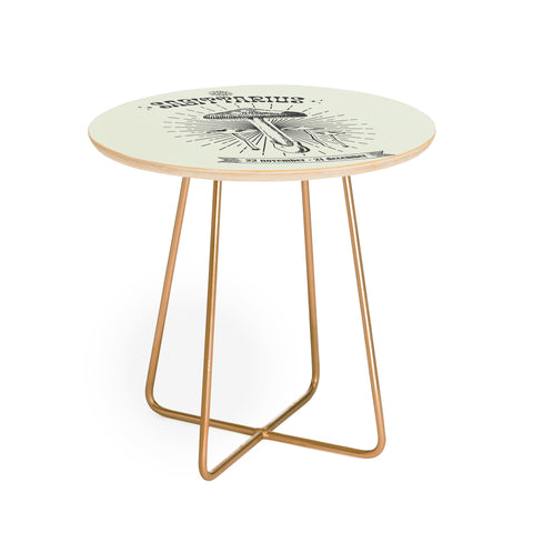Emanuela Carratoni Mushrooms Zodiac Sagittarius Round Side Table