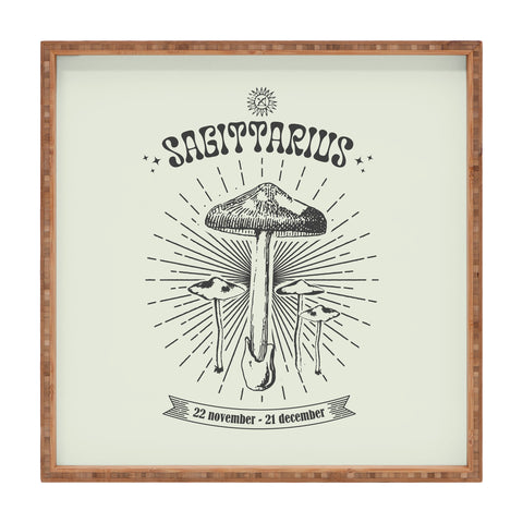 Emanuela Carratoni Mushrooms Zodiac Sagittarius Square Tray