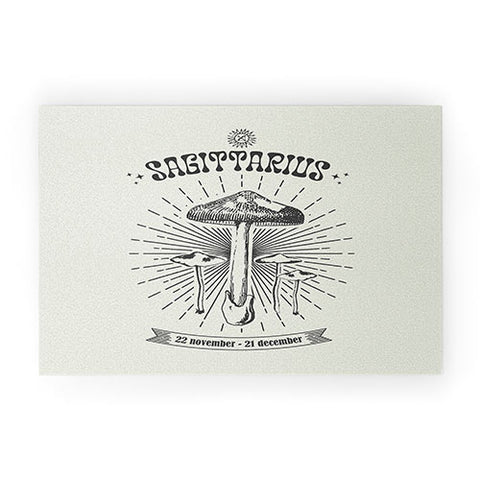 Emanuela Carratoni Mushrooms Zodiac Sagittarius Welcome Mat