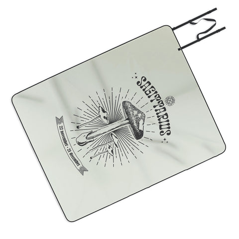 Emanuela Carratoni Mushrooms Zodiac Sagittarius Picnic Blanket