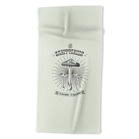 Emanuela Carratoni Mushrooms Zodiac Sagittarius Beach Towel