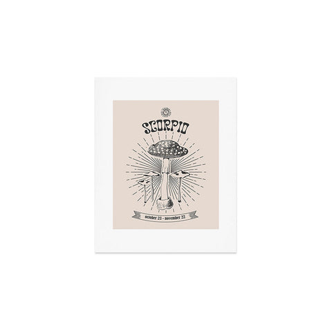 Emanuela Carratoni Mushrooms Zodiac Scorpio Art Print