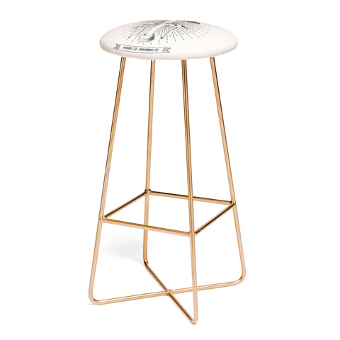 Emanuela Carratoni Mushrooms Zodiac Scorpio Bar Stool