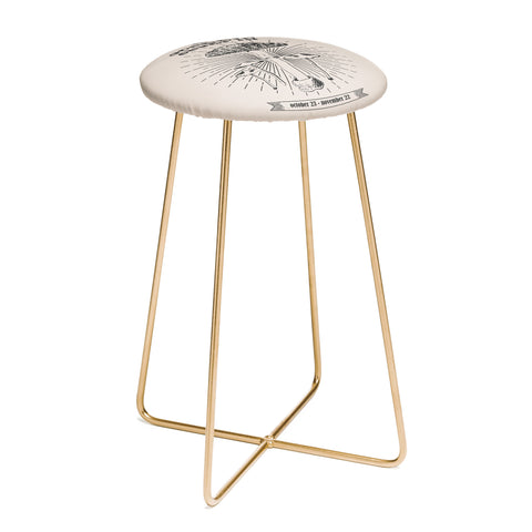 Emanuela Carratoni Mushrooms Zodiac Scorpio Counter Stool