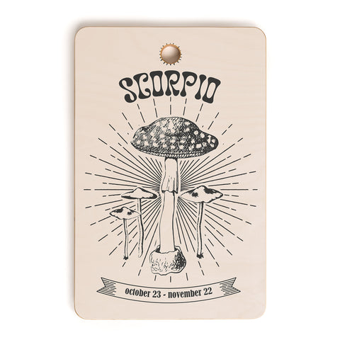 Emanuela Carratoni Mushrooms Zodiac Scorpio Cutting Board Rectangle