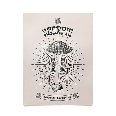 Emanuela Carratoni Mushrooms Zodiac Scorpio Poster