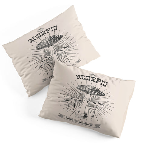 Emanuela Carratoni Mushrooms Zodiac Scorpio Pillow Shams