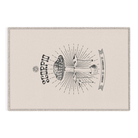 Emanuela Carratoni Mushrooms Zodiac Scorpio Outdoor Rug