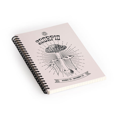 Emanuela Carratoni Mushrooms Zodiac Scorpio Spiral Notebook