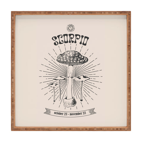 Emanuela Carratoni Mushrooms Zodiac Scorpio Square Tray