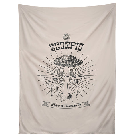 Emanuela Carratoni Mushrooms Zodiac Scorpio Tapestry