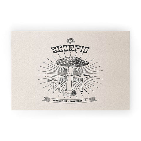 Emanuela Carratoni Mushrooms Zodiac Scorpio Welcome Mat