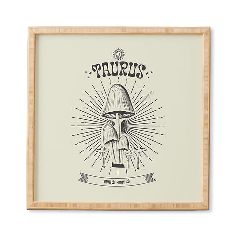 Emanuela Carratoni Mushrooms Zodiac Taurus Framed Wall Art