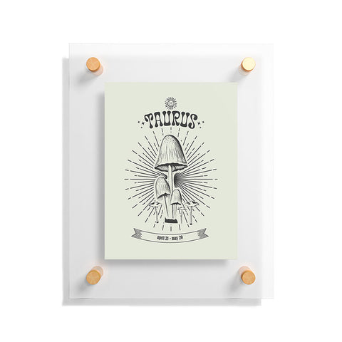 Emanuela Carratoni Mushrooms Zodiac Taurus Floating Acrylic Print