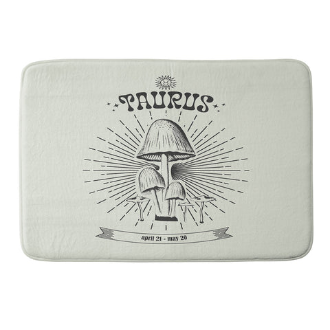 Emanuela Carratoni Mushrooms Zodiac Taurus Memory Foam Bath Mat