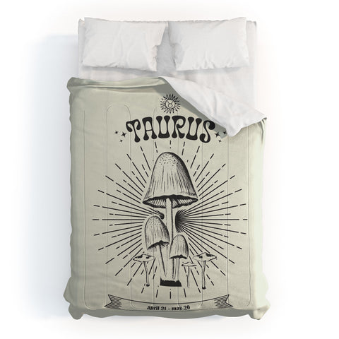 Emanuela Carratoni Mushrooms Zodiac Taurus Comforter