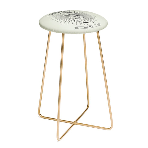 Emanuela Carratoni Mushrooms Zodiac Taurus Counter Stool