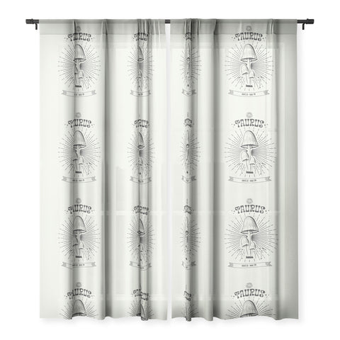 Emanuela Carratoni Mushrooms Zodiac Taurus Sheer Window Curtain