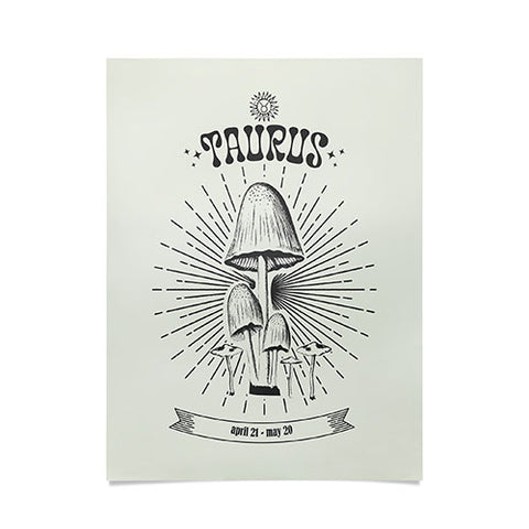 Emanuela Carratoni Mushrooms Zodiac Taurus Poster