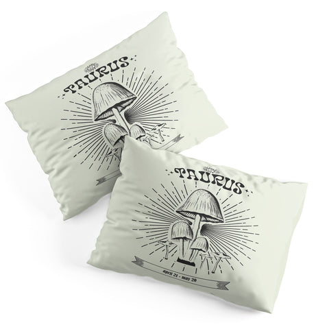 Emanuela Carratoni Mushrooms Zodiac Taurus Pillow Shams