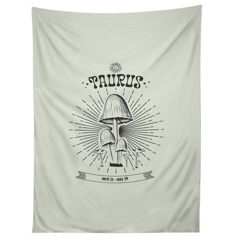 Emanuela Carratoni Mushrooms Zodiac Taurus Tapestry