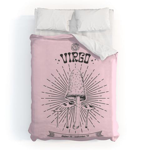 Emanuela Carratoni Mushrooms Zodiac Virgo Duvet Cover