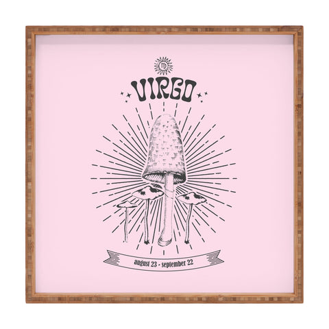Emanuela Carratoni Mushrooms Zodiac Virgo Square Tray