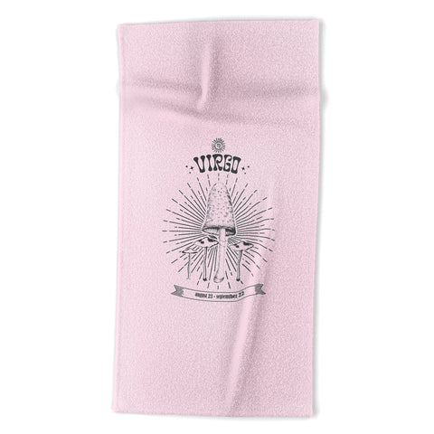 Emanuela Carratoni Mushrooms Zodiac Virgo Beach Towel
