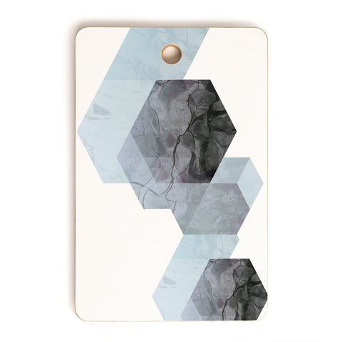Emanuela Carratoni Neutral Marble Geometry Cutting Board Rectangle