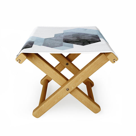 Emanuela Carratoni Neutral Marble Geometry Folding Stool