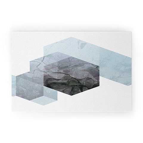 Emanuela Carratoni Neutral Marble Geometry Welcome Mat