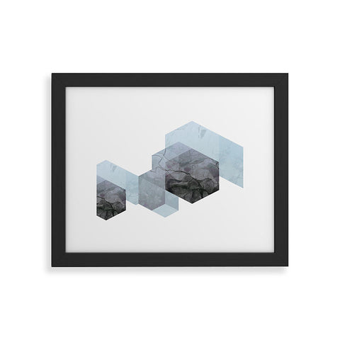 Emanuela Carratoni Neutral Marble Geometry Framed Art Print