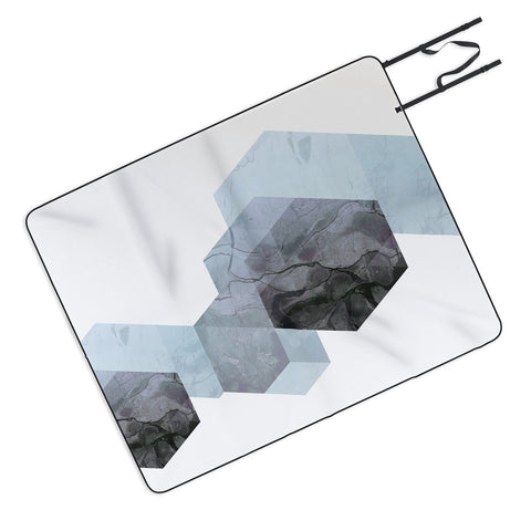 Emanuela Carratoni Neutral Marble Geometry Picnic Blanket