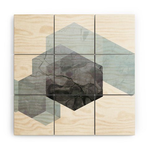 Emanuela Carratoni Neutral Marble Geometry Wood Wall Mural