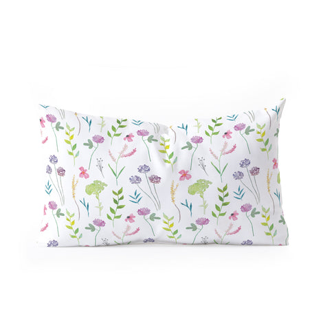 Emanuela Carratoni New Floral Romance Oblong Throw Pillow