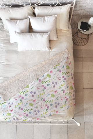 Emanuela Carratoni New Floral Romance Fleece Throw Blanket