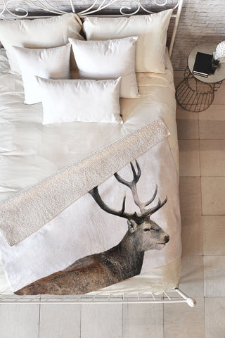 Emanuela Carratoni Oh my Deer Fleece Throw Blanket