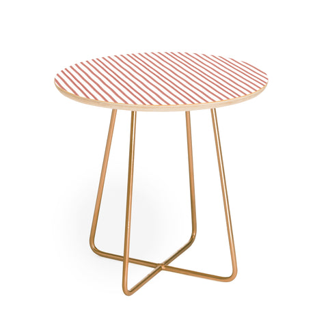 Emanuela Carratoni Old Pink Stripes Round Side Table