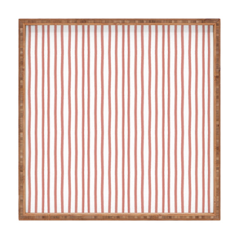 Emanuela Carratoni Old Pink Stripes Square Tray