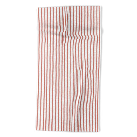 Emanuela Carratoni Old Pink Stripes Beach Towel