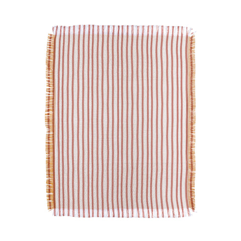 Emanuela Carratoni Old Pink Stripes Throw Blanket