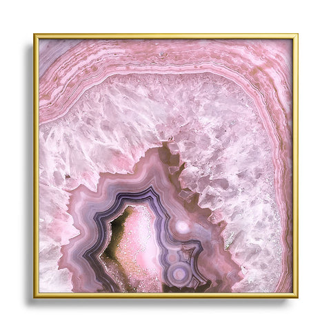 Emanuela Carratoni Pale Pink Agate Metal Square Framed Art Print