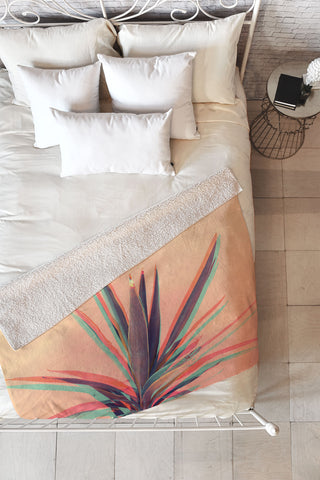 Emanuela Carratoni Palm RGB Fleece Throw Blanket