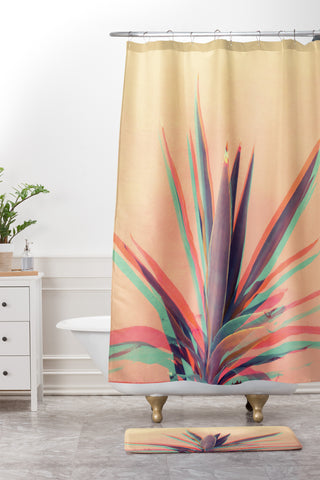 Emanuela Carratoni Palm RGB Shower Curtain And Mat