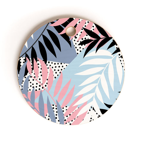 Emanuela Carratoni Palms and Polka Dots Cutting Board Round