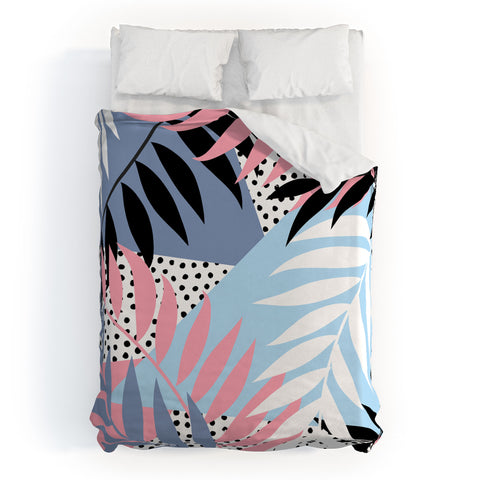 Emanuela Carratoni Palms and Polka Dots Duvet Cover