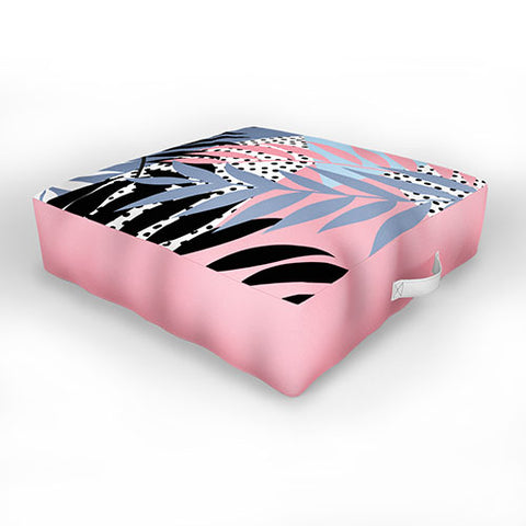 Emanuela Carratoni Palms and Polka Dots Outdoor Floor Cushion