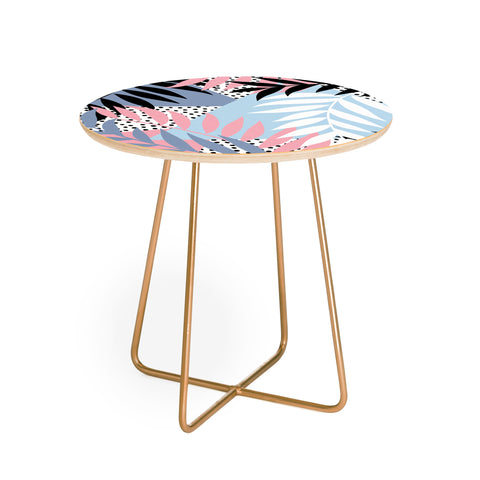Emanuela Carratoni Palms and Polka Dots Round Side Table